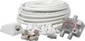 Antenne kabelsæt med 2-vejs fordeler, 15m coax kabel, 7 stik og 50 kabelklips Antenne kabelsæt med 2-vejs fordeler, 15m coax kabel, 7 stik og 50 kabelklips