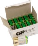 Batterier og tilbehør, GP Super Alkaline "godt kvalitets batteri" 9V / E batteri, pakke med 10 stk.