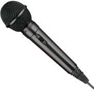Microphone, dynamic, 600 Ohms, integral lead - black