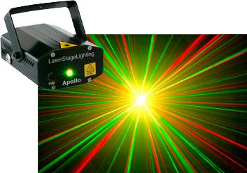 Apollo Multipoint Laser med kraftig stjerneeffekt Rød/Grønn (120/50mW)