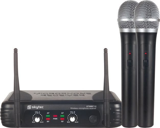 Dobbelt trådløst Mikrofonsæt STWM712 med 2 Håndholdte mikrofoner / rækkevidde 50m
