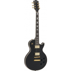 Dimavery LP-530 E-Guitar, black/gold TILBUD NU