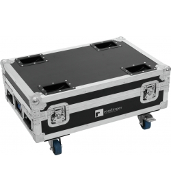 Roadinger Flightcase 4x AKKU BAR-6 Glow QCL Flex QuickDMX with charging function