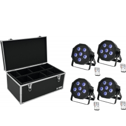 Eurolite Set 4x LED SLS-603 TCL UV Floor + Case TDV-1 TILBUD NU