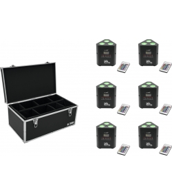 Eurolite Set 6x AKKU TL-3 TCL Trusslight QuickDMX + Case TDV-1 TILBUD NU