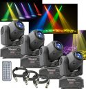 Moving Head pakke med 4 stk. Panther 25 mini moving heads. Perfekt til mobildiskotek Moving Head pakke med 4 stk. Panther 25 mini moving heads. Perfekt til mobildiskotek