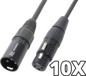 10x PD Connex XLR-han til XLR-hun. 6m - Pakkesæt