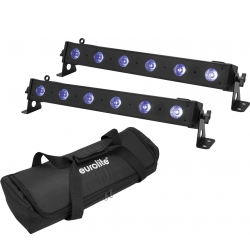 Eurolite Set 2x LED BAR-6 QCL RGB+UV Bar + Soft Bag TILBUD NU