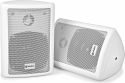 Kompakt højttalersæt med vægmonteringsbøjle / 8 Ohm / 4" bas 75W, hvid Kompakt højttalersæt med vægmonteringsbøjle / 8 Ohm / 4" bas 75W, hvid