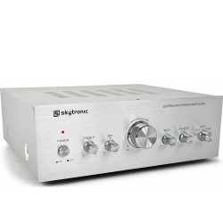 Stereo Hi-Fi Forstærker 2x50W, sølv TILBUD NU grundlæggende karaoke basic