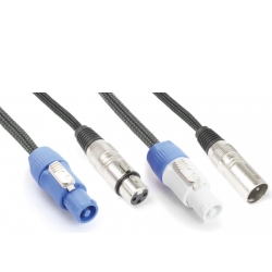 CX06-5 Lys Kombi Kabel Powerconnector B – XLR M / Powerconnector A – XLR F 5m