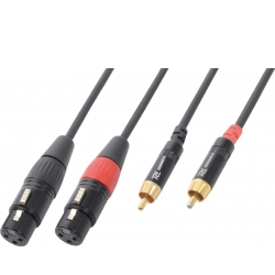 Kabel "god kvalitet" 2x RCA han til 2x XLR hun, sort 6m TILBUD NU kvinde mand