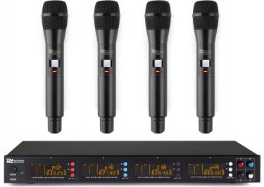 PD504H 4x 50-Channel UHF Wireless Microphone Set with 4 handheld microphones