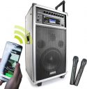 Mobilt lydanlæg ST-100 / 250W Bluetooth/CD/USB/SD-input, 2 trådløse mikrofoner og optagefunktion Mobilt lydanlæg ST-100 / 250W Bluetooth/CD/USB/SD-input, 2 trådløse mikrofoner og optagefunktion