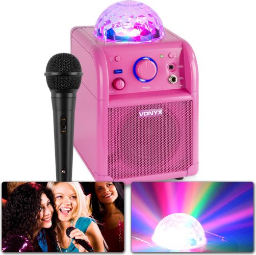 SBS50P BT Karaoke-høyttaler LED-ball rosa