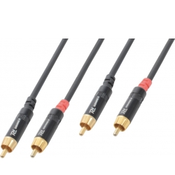 Phonokabel "god kvalitet" 2x RCA-han til 2x RCA-han, sort 6m TILBUD kabel mand