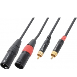 Kabel "god kvalitet" 2x RCA han til 2x XLR han, sort 6m TILBUD NU mand