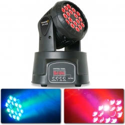 BeamZ MHL108MK3 Mini Moving Head 18x 3W (3-1 RGB) TILBUD NU
