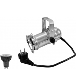 Eurolite Set PAR-16 Spot sil + GU-10 230V COB 5W LED 1800-3000K dim2warm TILBUD