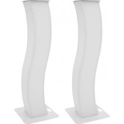 Eurolite 2x Stage Stand 150cm curved incl. Cover and Bag, white TILBUD NU