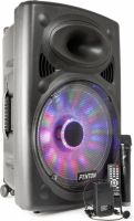 Transportabel højtaler 15" bas 350W - MP3 / USB / Bluetooth / 2x Trådløs mikrofon og LED lys! Transportabel højtaler 15" bas 350W - MP3 / USB / Bluetooth / 2x Trådløs mikrofon og LED lys!