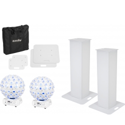 Eurolite Set 2x Stage Stand 100cm + 2x LED B-40 Beam Effect white TILBUD NU