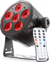 BeamZ BAC406 Aluminium LED Spot 6x18W 6-i-1 LED'er - Helt lydløs spot uden blæser, sort