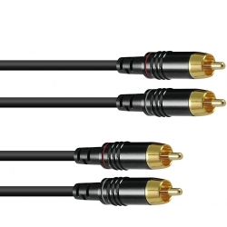 SOMMER CABLE RCA Cable 2x2 1m bk Hicon TILBUD NU