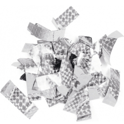 TCM FX Metallic Confetti rectangular 55x18mm, silver, laser effect, 1kg TILBUD
