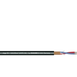 SOMMER CABLE Microphone Cable 2x0.22 100m bk Stage 22 TILBUD NU