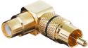Phonostik Retvinklet RCA han til RCA hun, Sort ring Phonostik Retvinklet RCA han til RCA hun, Sort ring