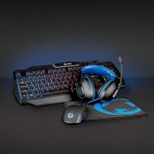 Nedis 10A81A28 | Gaming Combo Kit | 4 in 1 | Keyboard 3 Colors BluePurpleRed Backlight Professional Gaming