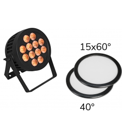 Eurolite Set LED IP PAR 12x8W QCL Spot + 2x Diffuser Cover (15x60° and 40°)