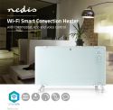Nedis Wi-Fi Smart-konvektionsradiator | Termostat | Frontpanel af glas | 2000 W | Hvid, WIFIHTPL20FW