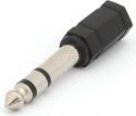 6,35mm stereo JACK han til 3,5mm stereo JACK hun, Sort plast 6,35mm stereo JACK han til 3,5mm stereo JACK hun, Sort plast