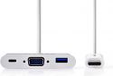 Nedis USB Type-C-adapterkabel | Type-C-hanstik | USB A-hunstik + Type C-hunstik + VGA-hunstik | 0,2 Nedis USB Type-C-adapterkabel | Type-C-hanstik | USB A-hunstik + Type C-hunstik + VGA-hunstik | 0,2