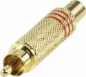 Valueline Stik RCA Han Metal Guld/Rød, CC-011R Valueline Stik RCA Han Metal Guld/Rød, CC-011R