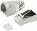 RJ45 modularstik 8P8C, CAT6 skærmet, Grå afl. (100 stk.) RJ45 modularstik 8P8C, CAT6 skærmet, Grå afl. (100 stk.)