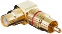Phonostik Retvinklet RCA han til RCA hun, Rød ring Phonostik Retvinklet RCA han til RCA hun, Rød ring