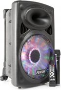 Transportabel højtaler 12" bas 200W - MP3 / USB / Bluetooth / Trådløs mikrofon og LED lys! Transportabel højtaler 12" bas 200W - MP3 / USB / Bluetooth / Trådløs mikrofon og LED lys!