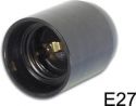 Kronefatning E27, 10mm gevind, Sort 230VAC max 60W Kronefatning E27, 10mm gevind, Sort 230VAC max 60W