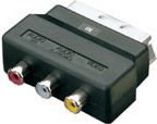 SX09 SCART adaptor plug, stereo audio & video IN, Blister