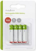 Batterier og tilbehør, Nedis Oppladbare Ni-MH-batterier AAA | 1,2 V | 950 mAh | 4 deler | Blister, BANM9HR034B