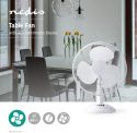Nedis Bordventilator | 40 cm i diameter | 3 hastigheder | Drejefunktion | Hvid, FNTB10CWT40 Nedis Bordventilator | 40 cm i diameter | 3 hastigheder | Drejefunktion | Hvid, FNTB10CWT40