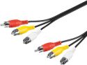 A/V kabel 3 x RCA han til 3 x RCA han (1,5m) A/V kabel 3 x RCA han til 3 x RCA han (1,5m)