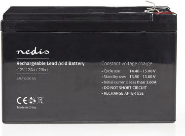 Nedis Genopladeligt blybatteri 12V | 12000 mAh | 151 x 98 x 95 mm, BALA1200012V
