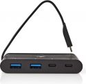 Nedis Computer Hub | USB Type-C | 2 x USB-C/2 x USB 3.0 (10G) | Power Delivery 100 W | Sort, TCARF25 Nedis Computer Hub | USB Type-C | 2 x USB-C/2 x USB 3.0 (10G) | Power Delivery 100 W | Sort, TCARF25