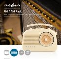 Nedis FM Radio | 4.5 W | Carrying Handle | Ivory, RDFM5000BG Nedis FM Radio | 4.5 W | Carrying Handle | Ivory, RDFM5000BG