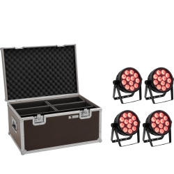 Eurolite Set 4x LED 7C-12 Silent Slim Spot + Case TILBUD NU