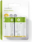 Alkalinebatterier, Nedis Alkaliske batterier D | 1.5 V | 2 deler | Blister, BAAKLR202BL